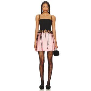 ZEMETA Meant To Be Together Dress in Pink Large New Womens Satin Corset Mini